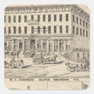 WC Simonds Block in Brandon Quadratischer Aufkleber