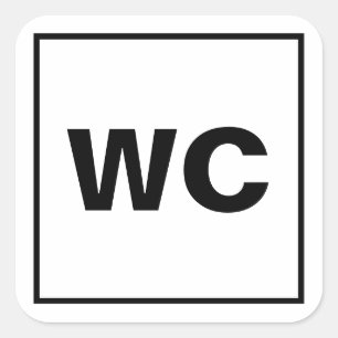 WC-Toilettenschild-Aufkleber für Toilettenwaschra Quadratischer Aufkleber