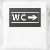 WC WC Toilettenentleerungsschild Rechteckiger Aufkleber (Tasche)