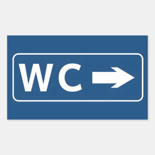 WC WC Toilettenentleerungsschild Rechteckiger Aufkleber