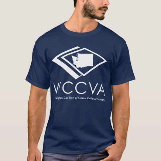 WCCVA dunkler T - Shirt - großes Logo mit Wörtern (Vorderseite)