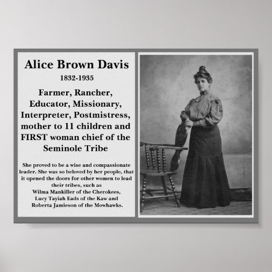 #WCW Alice Brown Davis Seminole Chief Native Am. Poster (Vorne)