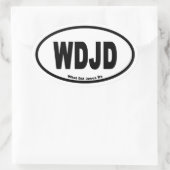 WDJD Was hat Jesus mit dem Euro-Stil gemacht? Ovaler Aufkleber (Tasche)