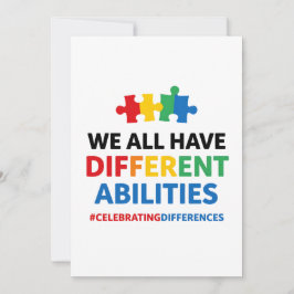 We All Have Different Abilities Awareness Art Feiertagskarte