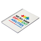 We All Have Different Abilities Awareness Art Notizblock (Linke Seite)