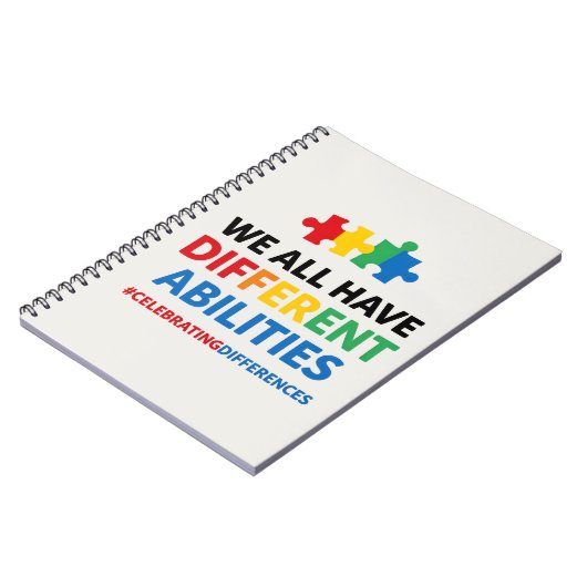 We All Have Different Abilities Awareness Art Notizblock (Linke Seite)