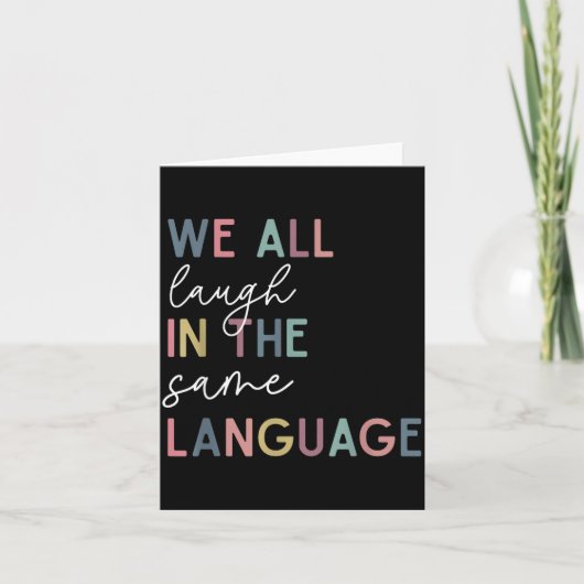 We All Laugh In The Same Language, English Languag Karte (Vorderseite)