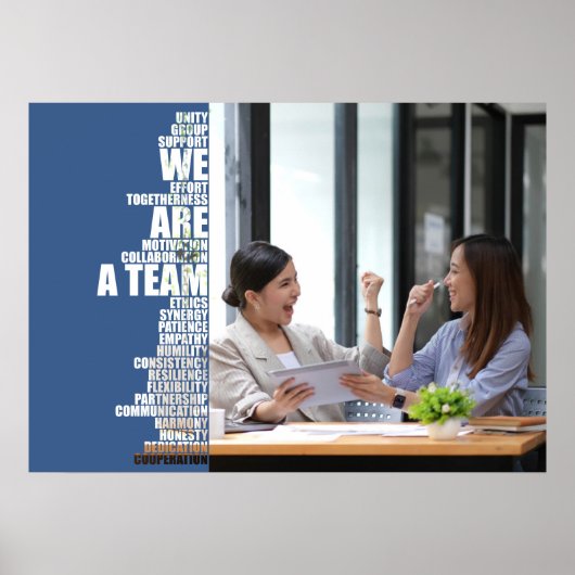 WE ARE A TEAM Inspirational Wall Art for Offices Poster (Vorne)