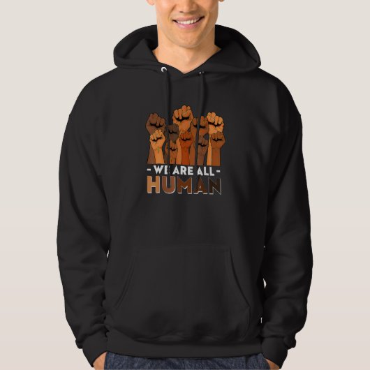 We Are All Human African Melanin Pride Black Histo Hoodie (Vorderseite)