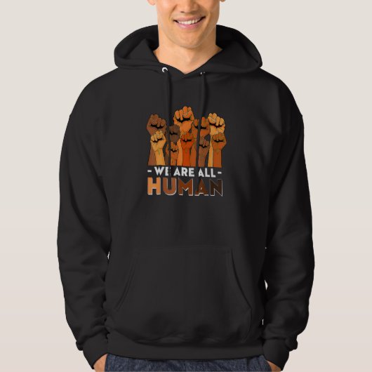 We Are All Human African Pride Black History Month Hoodie (Vorderseite)