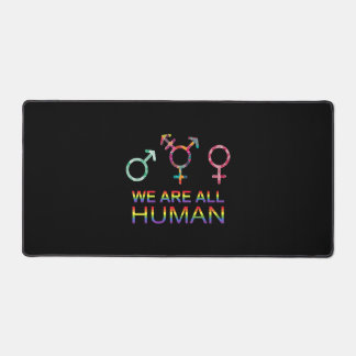 We Are All Human Lgbt Gender Symbols Schreibtischunterlage