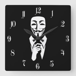 We are anonymous quadratische wanduhr