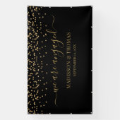 We are Engaged black and gold backdrop Banner (Vertikal)