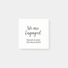 We are Engaged couple name date calligraphystylish Post-it Klebezettel