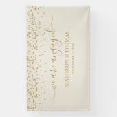 We are Engaged cream glitter gold backdrop Banner (Vertikal)