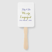 We are Engaged purple gold name date elegant simpl Fächer (Rückseite)