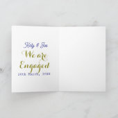 We are Engaged purple gold name date elegant simpl Karte (Innenseite)