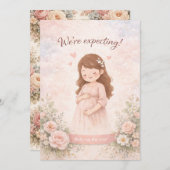 We Are Expecting a Baby Announcement Card Minimal  Einladung (Vorne/Hinten)