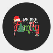 We Are Family Christmas Pajamas Funny Matching Xma Runder Aufkleber (Vorderseite)