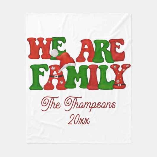 We Are Family Personalized Matching Christmas 2024 Fleecedecke (Vorderseite)
