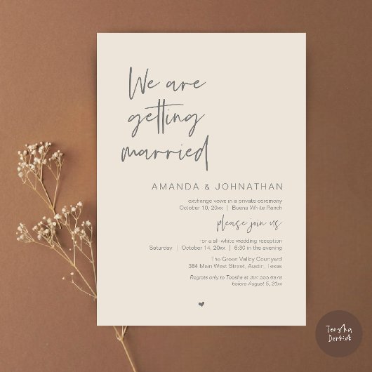 We are getting married, Modern Wedding Celebration Einladung