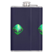 "We Are Here" Green Alien head Flachmann (Rückseite)