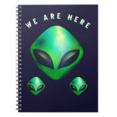 "We Are Here" Green Alien head Notizblock (Vorderseite)