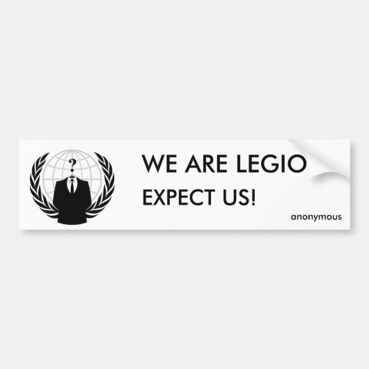 we are legion - anonymous autoaufkleber (Vorne)