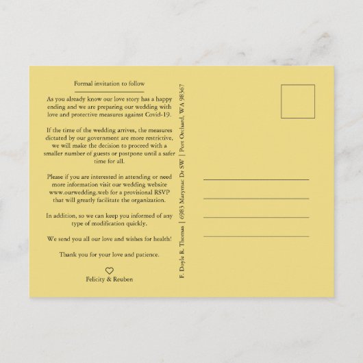 We Are meant To Bee Quote Funny Two Bees Wedding Ankündigungspostkarte (Rückseite)