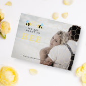 We Are meant To Bee Quote Funny Two Bees Wedding Ankündigungspostkarte