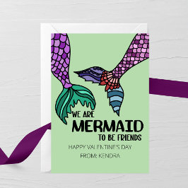 We Are Mermaid to Be Friends Valentine’s Day Card Mitteilungskarte