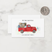 We Are Moving Red Truck Change of Address Mitteilungskarte (Vorderseite/Rückseite Beispiel)