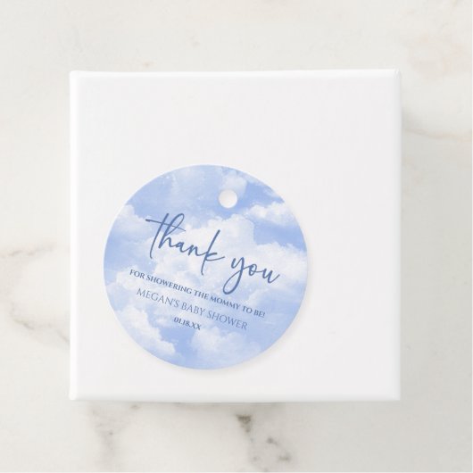 We Are On Cloud Nine Blue Baby Shower Geschenkanhänger (Beispiel)