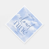 We Are On Cloud Nine Blue Baby Shower Serviette (Ecke)