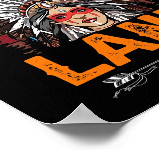 We are on Indigenous Land funny native american In Poster (Ecke)