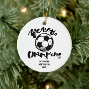 We Are The Champions Personalized Kids Soccer Keramik Ornament