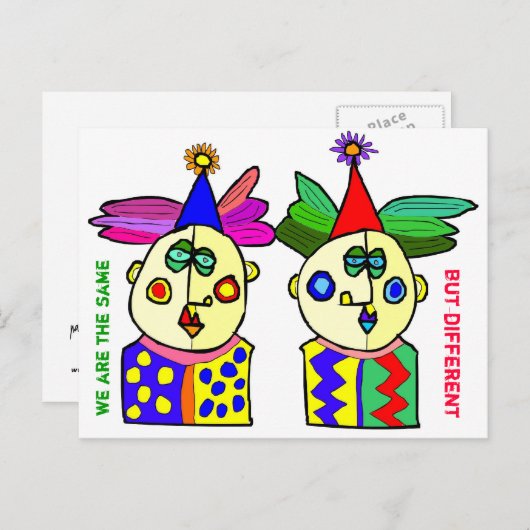 we are the same, but different postkarte (Vorne/Hinten)