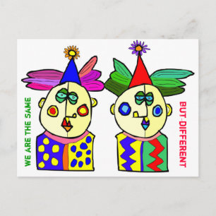 we are the same, but different postkarte
