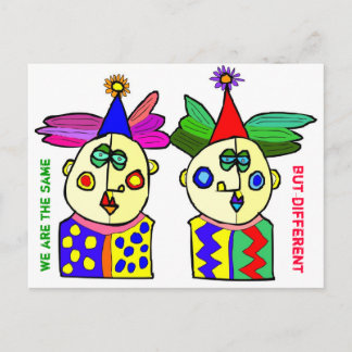 we are the same, but different postkarte