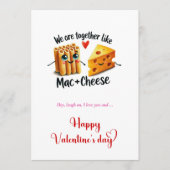 We are together like mac + cheese humor Valentine Feiertagskarte (Vorderseite)
