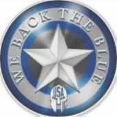 "We Back the Blue" kundenspezifisch geschnitten tr Aufkleber (Vorderseite)