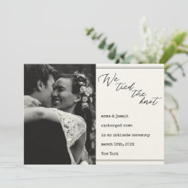 "We band the knot" Wedding News eleganter Klassike Ankündigung