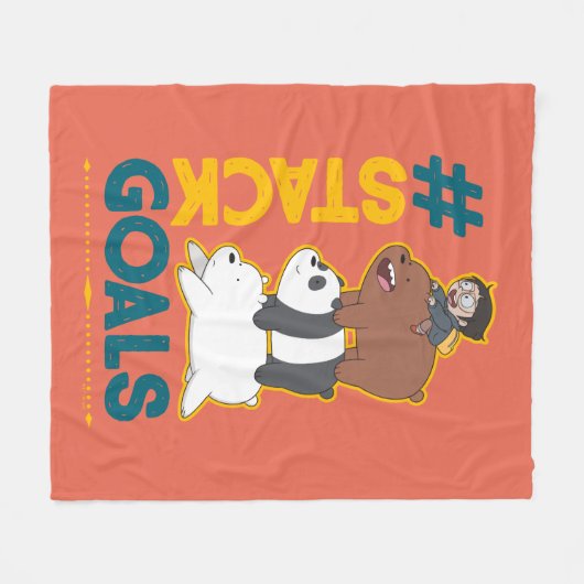 We Bare Bears and Chloe - #StackGoals Fleecedecke (Vorderseite (Horizontal))