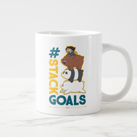 We Bare Bears and Chloe - #StackGoals Jumbo-Tasse (Rechts)