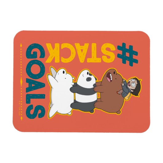 We Bare Bears and Chloe - #StackGoals Magnet (Horizontal)