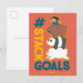 We Bare Bears and Chloe - #StackGoals Postkarte (Vorne/Hinten)