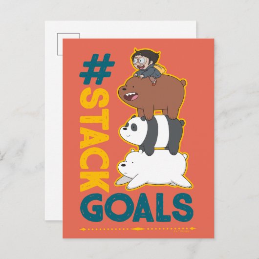 We Bare Bears and Chloe - #StackGoals Postkarte (Vorne/Hinten)