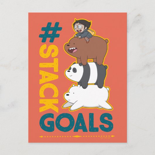 We Bare Bears and Chloe - #StackGoals Postkarte (Vorderseite)