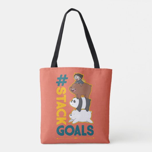 We Bare Bears and Chloe - #StackGoals Tasche (Rückseite)