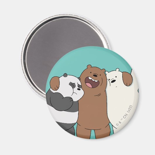 We Bare Bears Group Hug Magnet (Vorderseite/Rückseite)